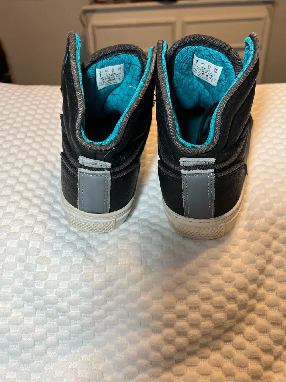 Vans Black High-Top Sneakers with Teal Lining
